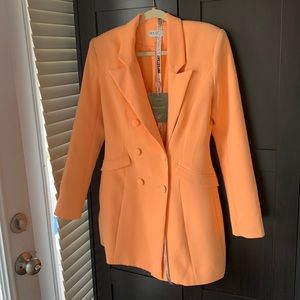 House of CB - orange tuxedo dress